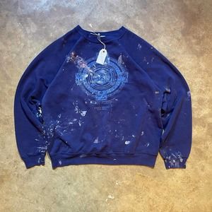 Vintage Paint Splatter Earth Conservation Raglan Crewneck